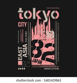 tokyo city abstract graphic vector design good for ready print t shirt