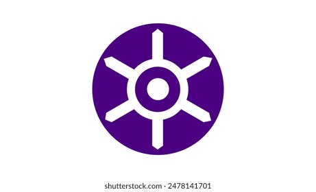 Tokyo city flag, color flat sign