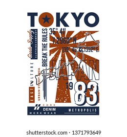 tokyo city graphic typography design element t shirt vector for ready print and other use