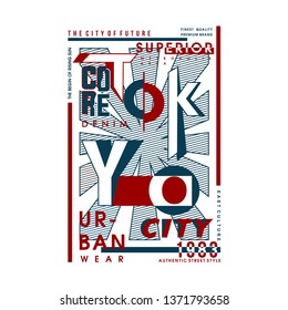 tokyo city graphic typography design element t shirt vector for ready print and other use