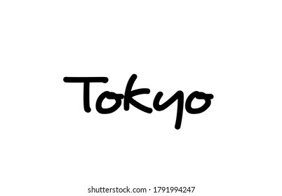 Tokyo city handwritten text word hand lettering. Calligraphy text. Typography in black color