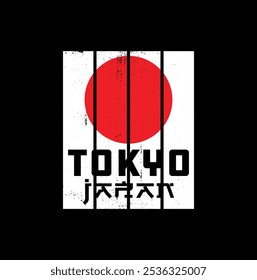 Diseño de la camiseta de la tipografía de la ciudad de Tokio Japón, ilustración gráfica para la ropa de la marca de la impresión