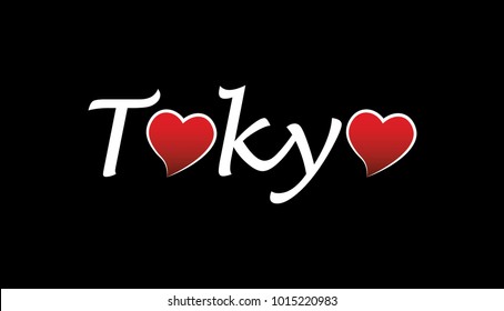 Tokyo City Logo Type Writing, Black and White