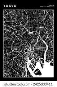 Tokyo City Map, Cartography Map, Street Layout Map