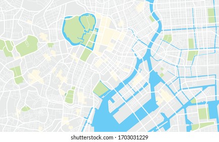 Tokyo City Map. Illustration Vector Eps 10.