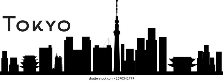 Tokyo city skyline prepared in vector