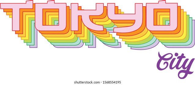 Tokyo city slogan for t shirt print