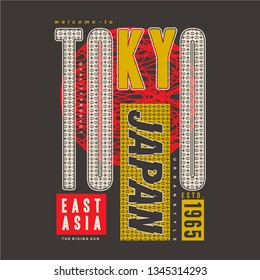 tokyo city text frame object graphic typography design vector for ready print t shirt