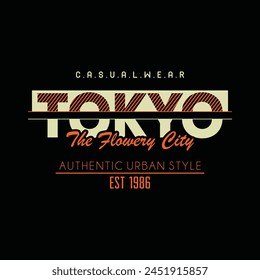 Tokyo city typography design and illustration vector for t shirt design