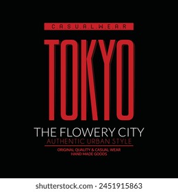 Tokyo city typography design and illustration vector for t shirt design