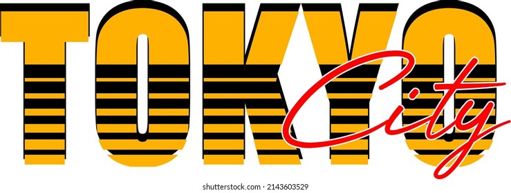 tokyo city typography design vector for print t shirt