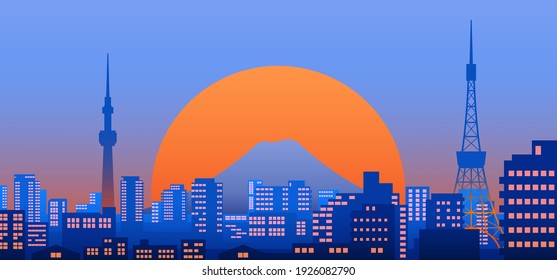 東京 夜景 イラスト Stock Illustrations Images Vectors Shutterstock