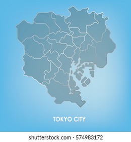 Tokyo city,Tokyo map ,Japan map,Vector