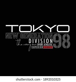 Tokyo Division Athletic Stylish Typography Slogan T shirt Stock Vector