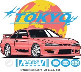 Tokyo Drift Car Anime Streetwear t-shirt design