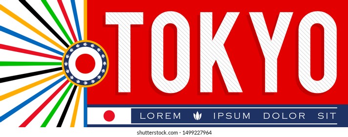 Tokyo Event banner design, typographic vector illustration.