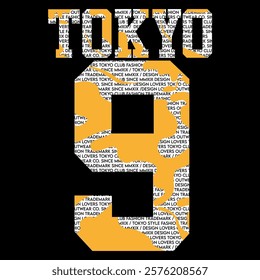Tokyo gold college graphic design vector