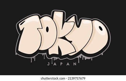 Tokyo graffiti style hand drawn lettering. Can be used for printing on t shirt and souvenirs, posters, banners, cards, flyers, stickers.