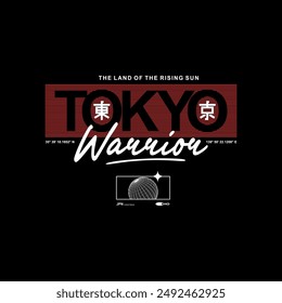 Tokyo . Graphic mens dynamic t-shirt design, poster, typography. Vector illustration.	