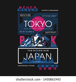 tokyo graphic text frame modern vintage t shirt