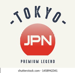 Tokyo graphics typographic. Brochure design template, card, banner, poster. Vector illustration. Isolated on white background.