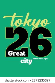 tokyo great city,t shirt design fashion vector