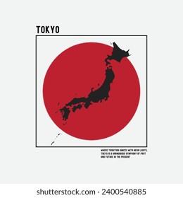 Tokyo illustration typography. perfect for t shirt design