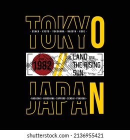 Tokyo japan abstract flag symbol graphic typography vector illustration for t-shirt and other uses