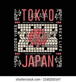 tokyo japan abstract graphic, typography vector, illustration, good for print t shirt and other use 