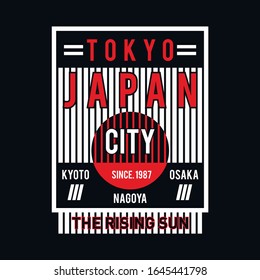 Tokyo japan city typography graphic design for tshirt print