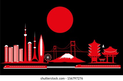 tokyo japan city vector art