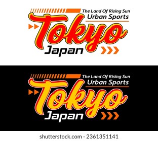 Tokyo Japan city vintage sport, graphic typography for t-shirt, posters, labels, etc.