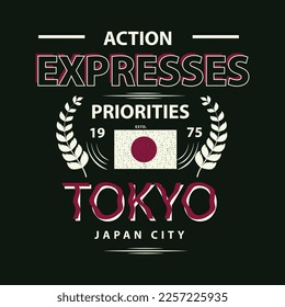 tokyo japan design, fashion graphic, typography vector, illustration, for print t shirt, with  modern style