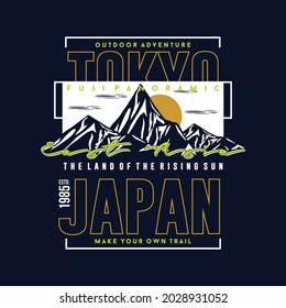 tokyo, japan, east asia, graphic design fashion, typography vector, illustration, for print t shirt, cool modern style 