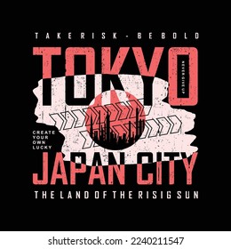 tokyo japan east asia, typography vector, abstract graphic, illustration, for print t shirt and other uses 
