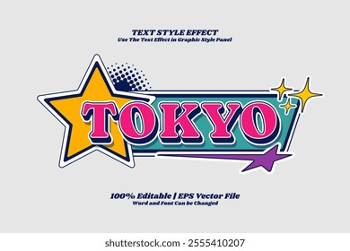 Tokyo Japan Editable text Effect y2k style