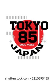 tokyo japan, good vibes,t-shirt design fashion vector