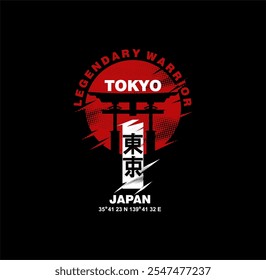 Tóquio Japão design gráfico tipografia para t-shirt, cartazes, ilustração vetorial.