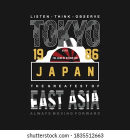 tokyo japan graphic t shirt typography design vector illustration for ready print