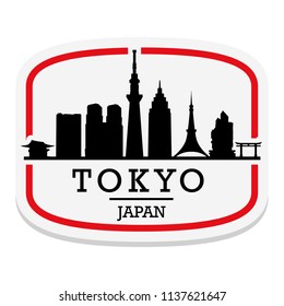 Tokyo Japan Label Stamp Icon Skyline City Design Tourism Logo.