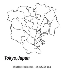 Tokyo Japan map icon vector illustration symbol design