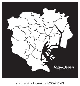 Tokyo Japan map icon vector illustration symbol design