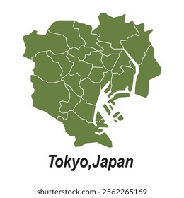 Tokyo Japan map icon vector illustration symbol design