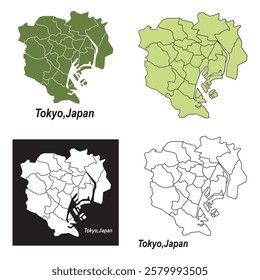 Tokyo Japan map icon vector illustration symbol design