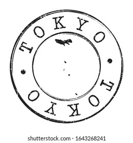 Tokyo Japan Map Postmark. A Silhouette Postal Passport. Stamp Round Vector Icon. Vintage Postage Designs.