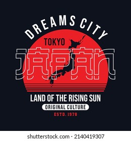 Tokyo japan original culture graphic design fashion typography vector illustration t shirt