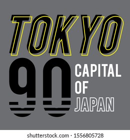 TOKYO JAPAN, SLOGAN PRINT VECTOR TEXT