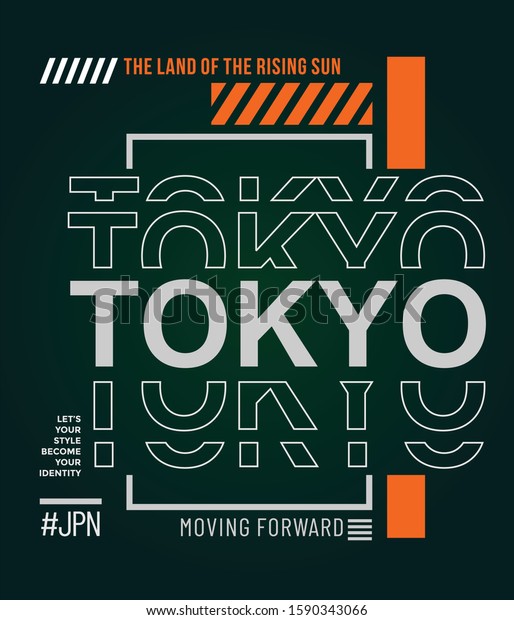 Tokyo Japan Slogan Tshirt Trendy Design Stock Vector (Royalty Free