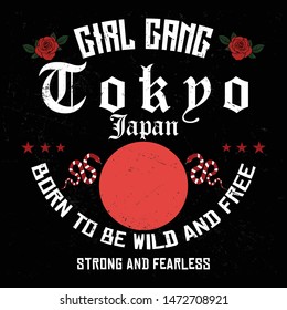 Tokyo japan slogan typography, t-shirt graphics, vectors