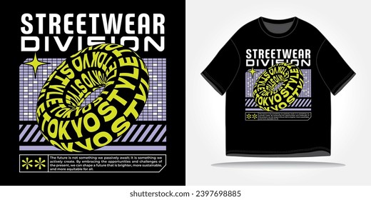 Tokyo japan streetwear tshirt slogan typography y2k, futuristic, future, cyberpunk, retrofuturism. Vector logo icon design illustration. Poster, background, clothing, sticker, badge, quote t-shirt